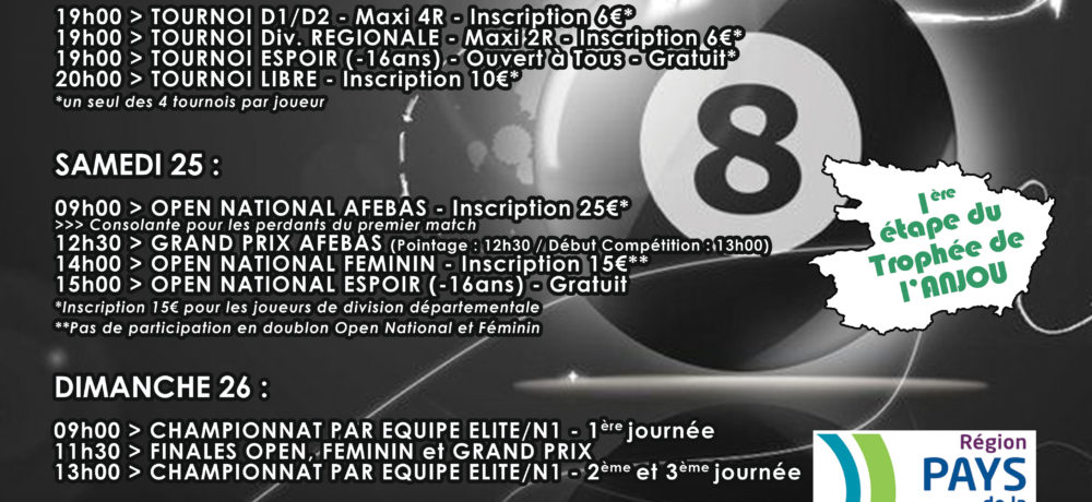 Vivy : 1er Open National AFEBAS de cette saison tant attendue.